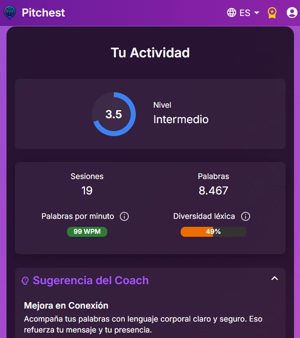 Structured feedback screen